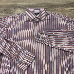 Vintage 90s Y2K Polo Ralph‎ Lauren Regent Classic Fit Striped Mens Button Shirt